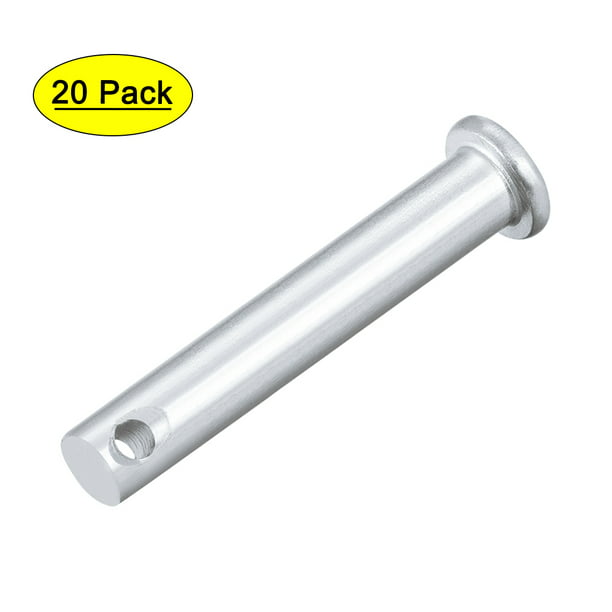 Single Hole Clevis Pins,8mm x 50mm Flat Head Zinc-Plating Steel 10 Pcs 